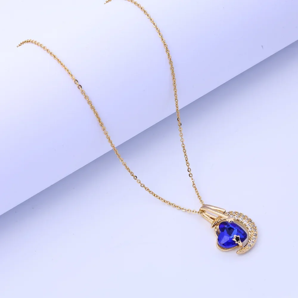 Beautiful Necklace for Women - European and American Cross-Border Little Devil Moon Necklace, Stainless Steel Full Diamond Five-