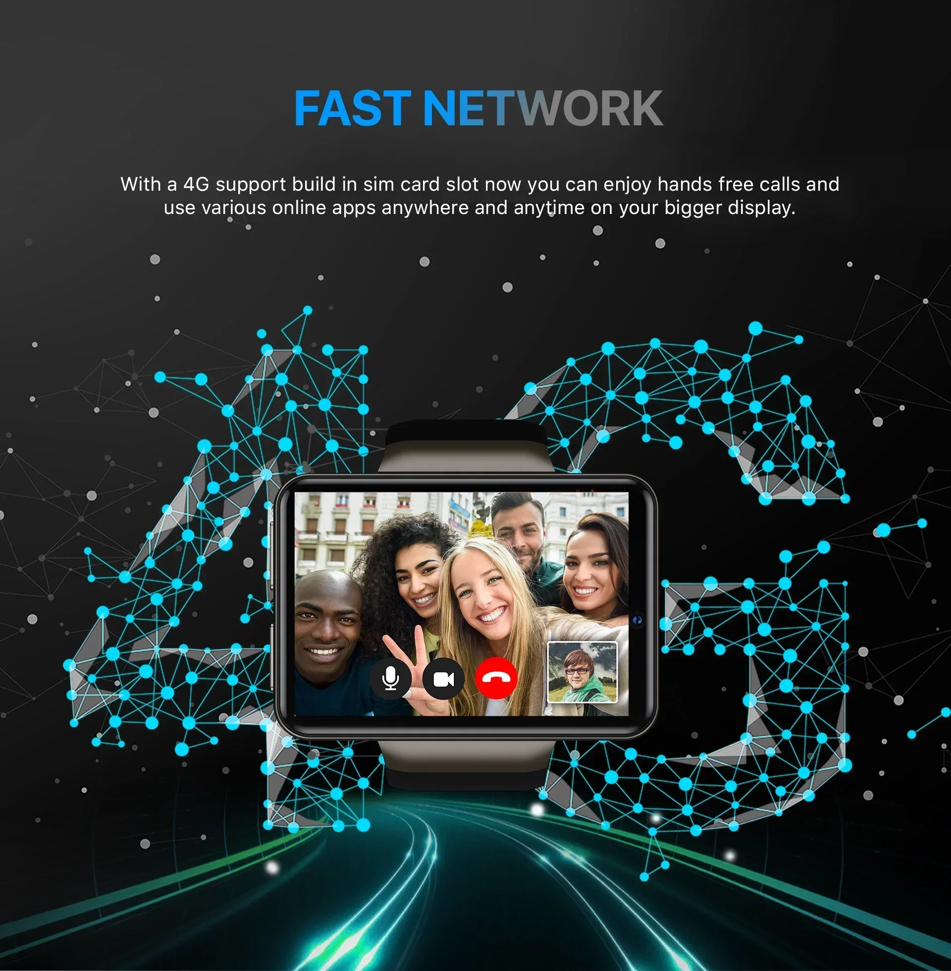 Fashional نمط DM100 2.86 بوصة شاشة كبيرة أندرويد 7.1 ساعة ذكية 3GB + 32GB 5MP 4G WiFi GPS الرجال ساعة ذكية