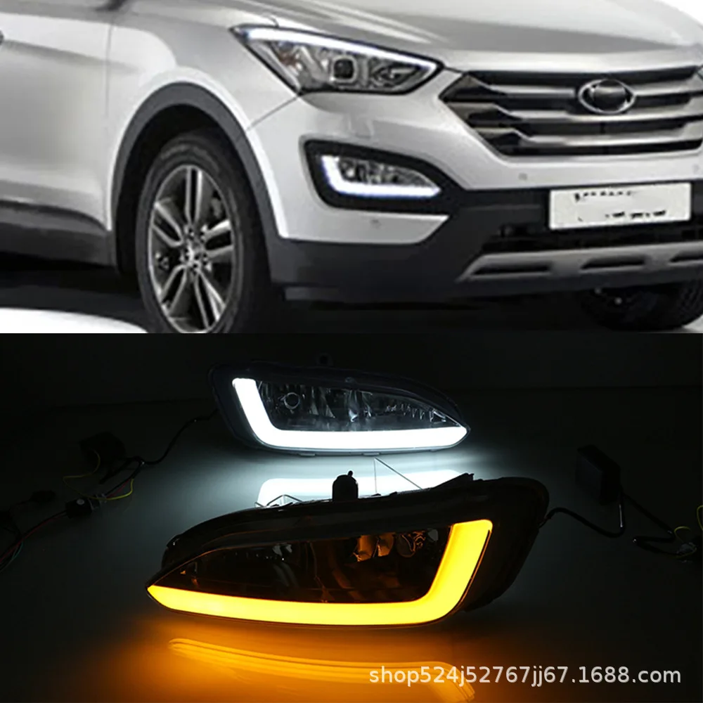 For Hyundai 13-15 all-new Santa Fe IX45 front fog lights, daytime running lights, daytime running lights, turn signals