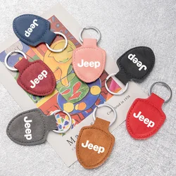 New Leather Car Key Chain Ring For Jeep Renegade Wrangler JL JK Gladiator Grand Liberty Cherokee Compass Keychain Accessories