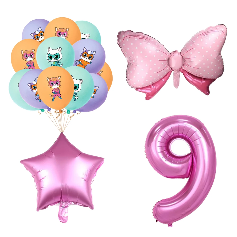 Superkitties Happy Birthday Party Decor Paw Meow Cat Super Kitties Geschirr Tischdecke Teller Tasse Geschenkset Kinderparty-Spielzeug