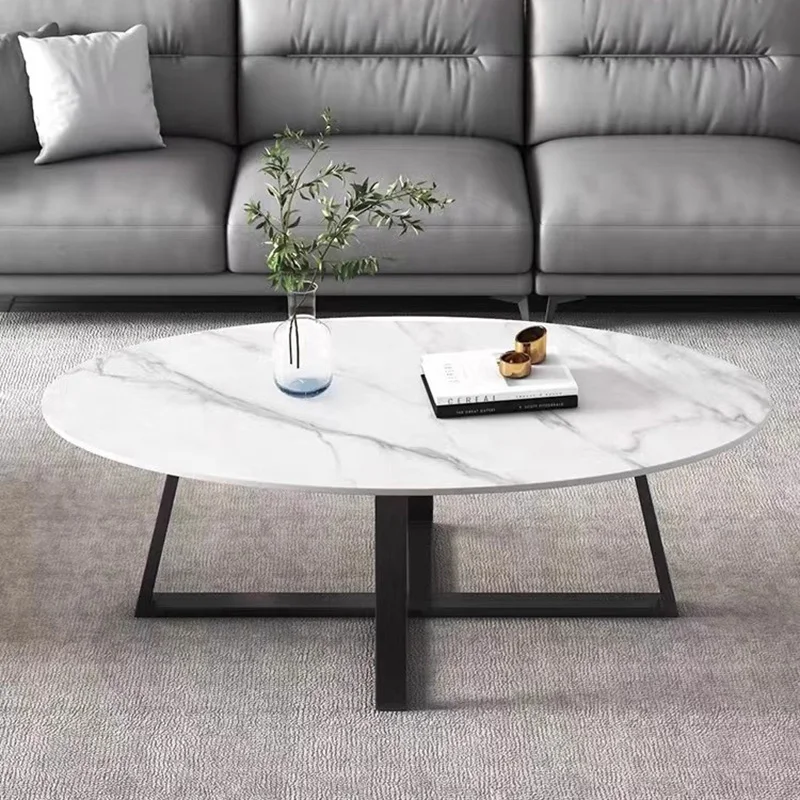 

Metal Oval Legs Coffee Table Minimalist Trendy European Beauty Coffee Table Industrial Design Living Room Coffee Table Furniture