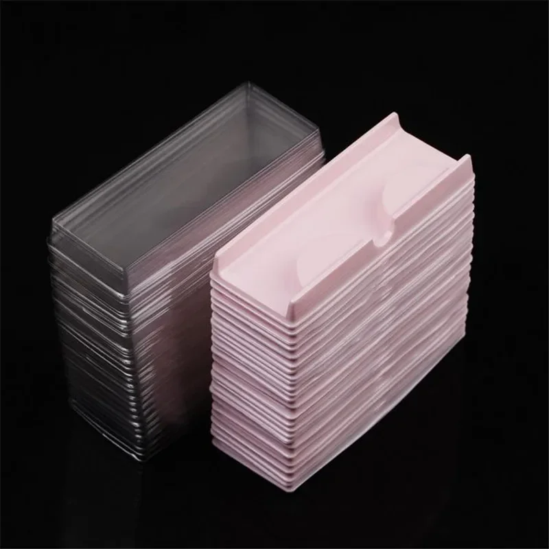 50 teile/satz Kunststoff rosa beige transparente Wimpern Fall viel Wimpern Fall Lagerung Verpackung Box Make-up Fall 40 #41