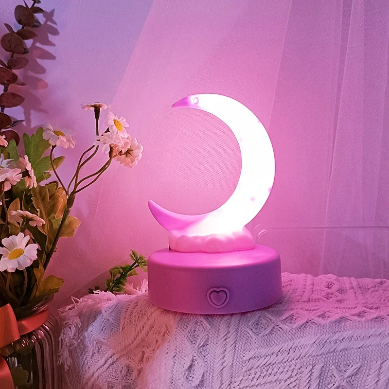 Moon Night Light Bedroom Desk Lamps Decorative Moon Lights DIY Luminous Toy Children Baby Room Bedside Atmosphere Light