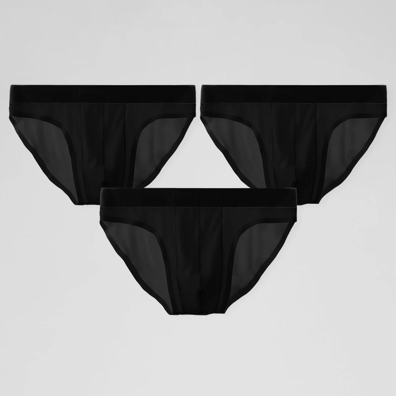 

3 шт. мужские трусы с ледяной нитью и без следов, ультратонкие, дышащие летние мужские треугольные внутренние брюки