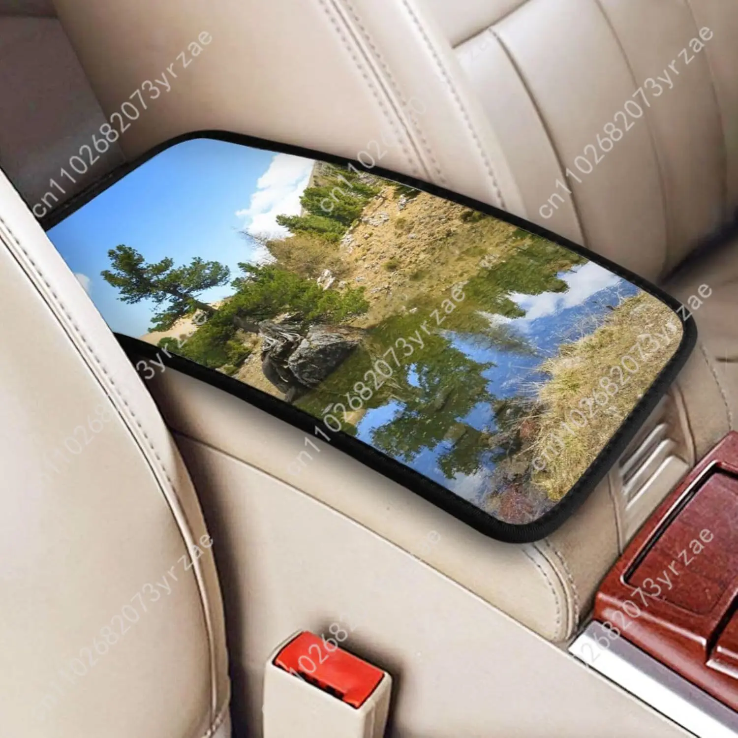 

Natural Scenery Universal Car Armrest Cushion High Quality Non-Slip Car Armrest Cover Elastic Straps Car Interior Accessories