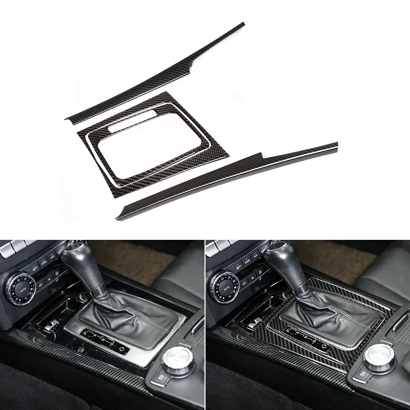 

Carbon Texture Interior Mouldings Center Control Gear Shift Panel Frame Cover Trim For Mercedes Benz C GLK Class W204 X204