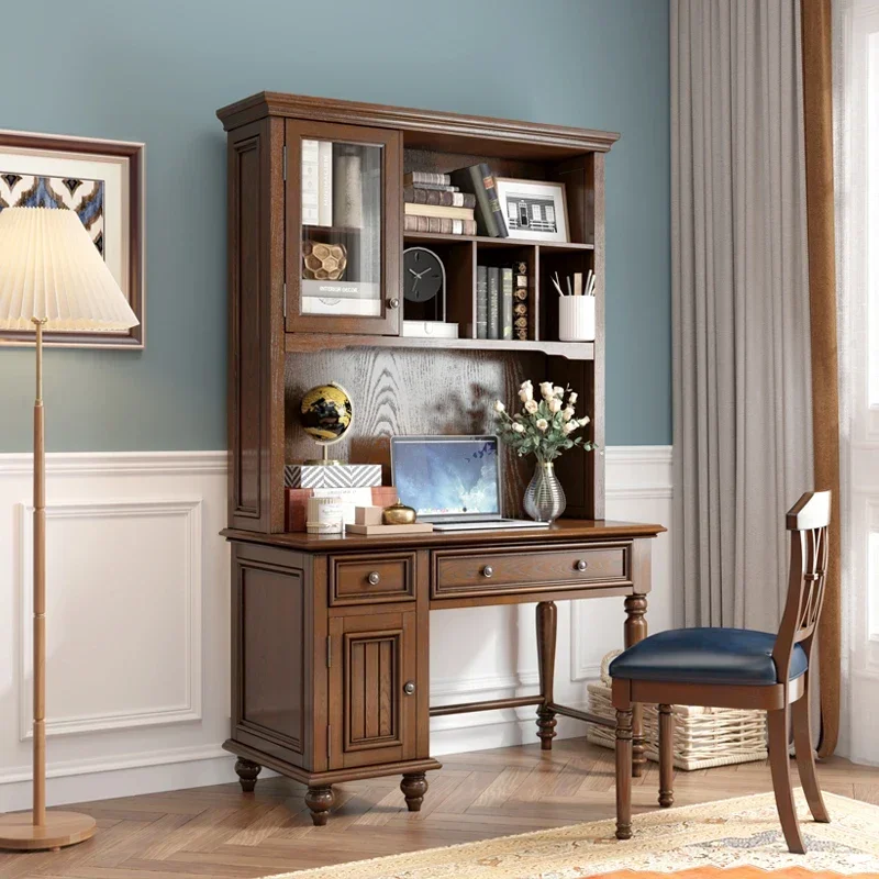 

American-Style Solid Wood Desk Home Computer Desk Small Apartment Ash Desk