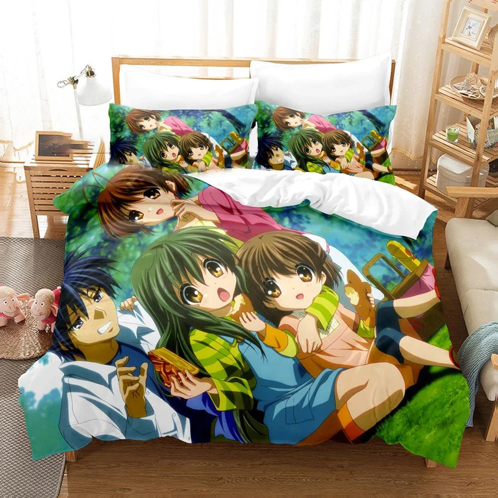 Anime Clannad Nagisa Furukawa Bedding Set Boys Girls Twin Queen Size Duvet Cover Pillowcase Bed Kids Adult Home Textileextile