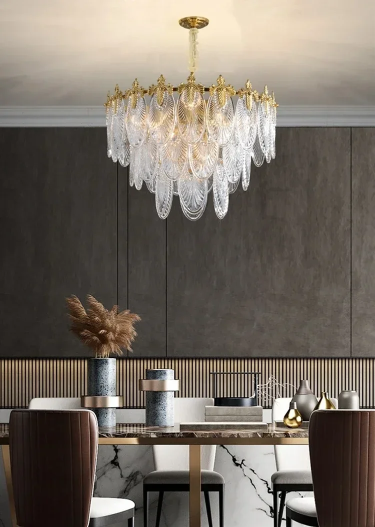 GHJUYIOL Ceiling Chandeliers Italy Design Leaf Shape Hanging Lamp Bedroom Kitchen Island Stairwell Pendant Light Fixtures