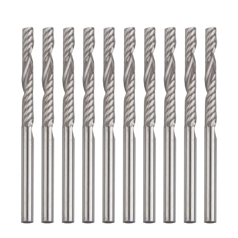 

10 piece set 3.175 * 25 single blade extended milling cutter, woodworking carving tool, high-precision wear-resistant