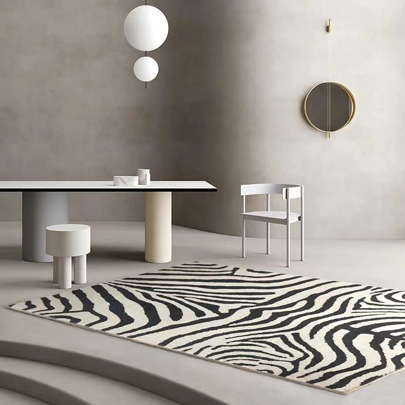 

Скандинавские пушистые мягкие ковры для гостиной, легкий роскошный декор, ковер для спальни с рисунком зебры, большой прикроватный противоскользящий коврик для ног