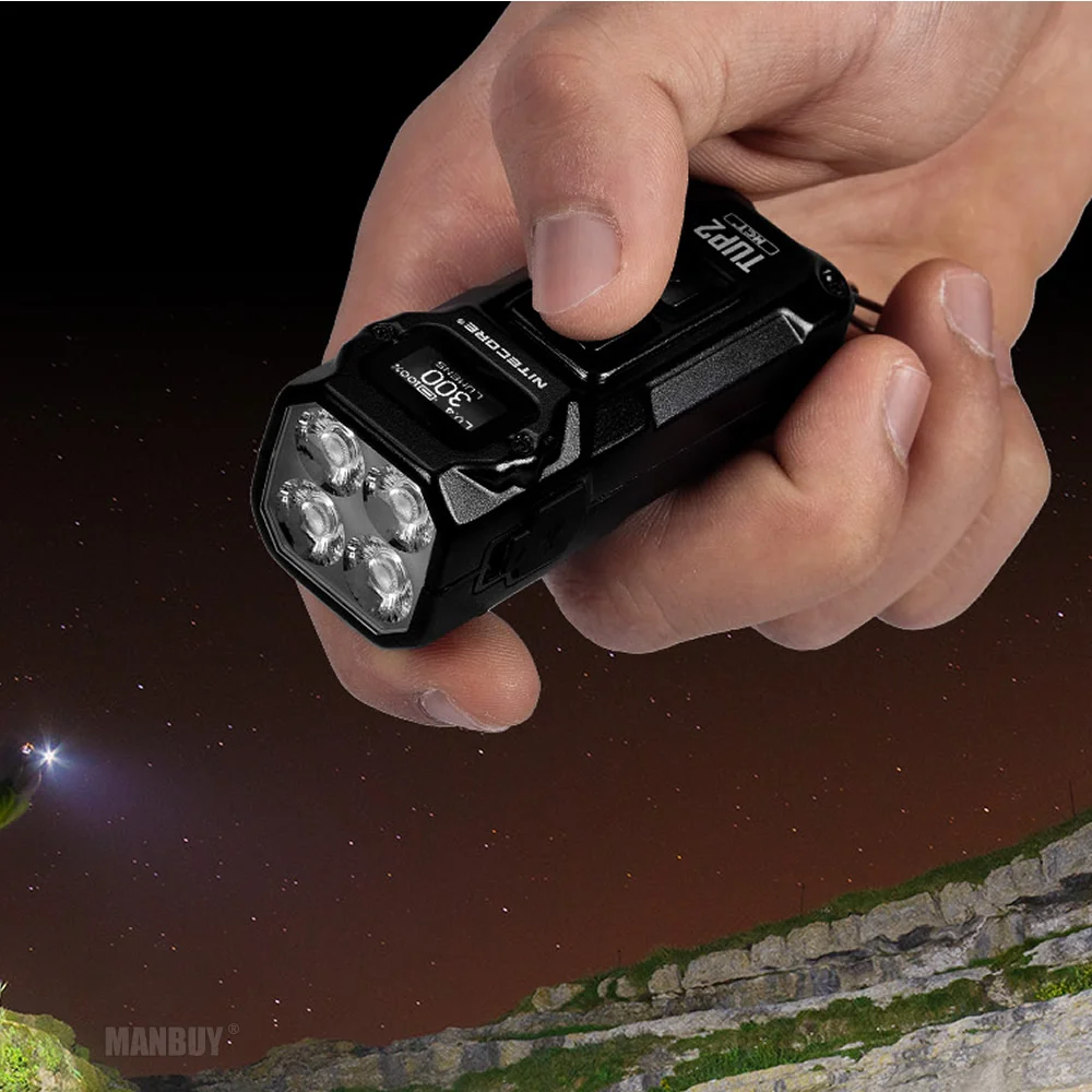 NITECORE TUP2 1200 Lumens LED Intelligent 3 Colors Temperatures Keychain Rechargeable Flashlight Built-in 1300mAh Li-ion Battery