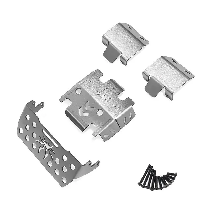 Edelstahl Metall Stoßstange Chassis Rüstung Schutz Skid Platte HD6100 Für Croboll 1/7 MK07 JK07 RC Auto Verbesserte Teile