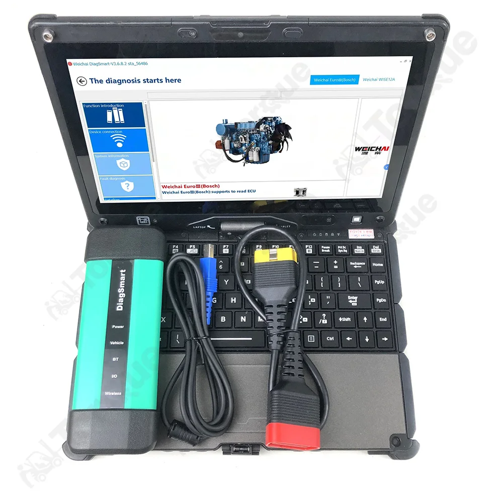 

Ноутбук Getac для Weichai SINOTRUK EOL Diagsmart Cnhtc, китайский дизельный двигатель, сверхмощный грузовик, радиоуправляемый диагностический сканер, инструмент