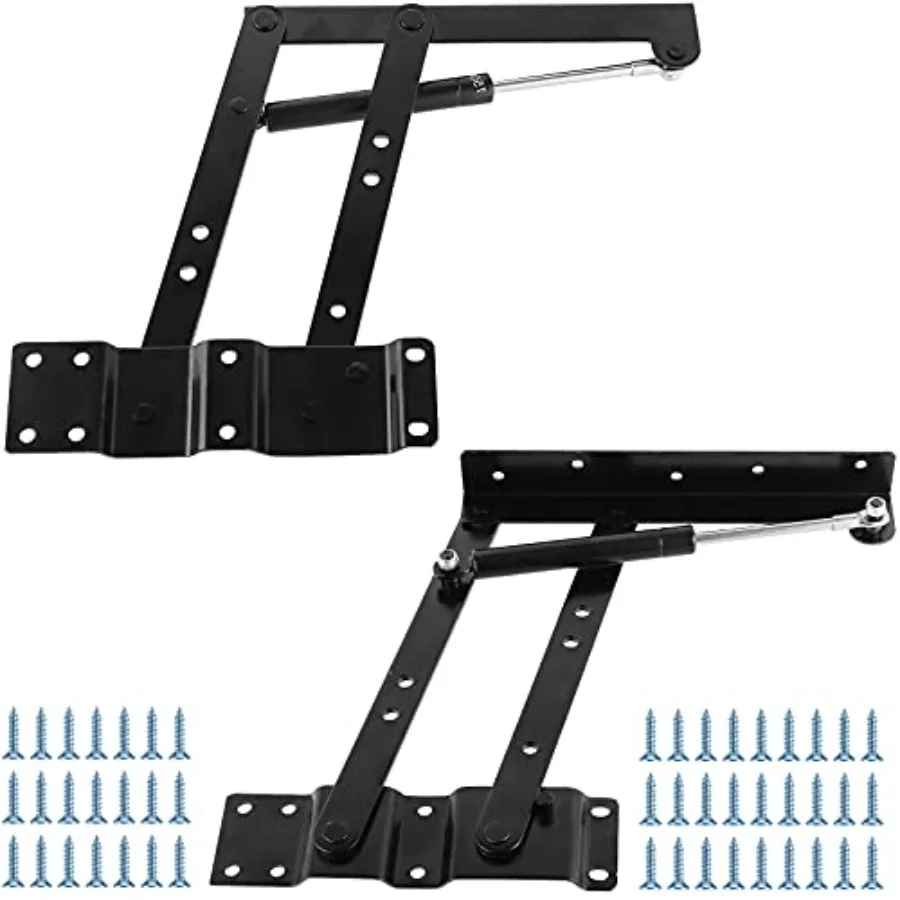 2 PCS 9.52 Inch Lift Up Top Coffee Table Hinge with 40 Mounting Screws 150N Folding Hinge Rack Mechanism Bracket Lifting Frame