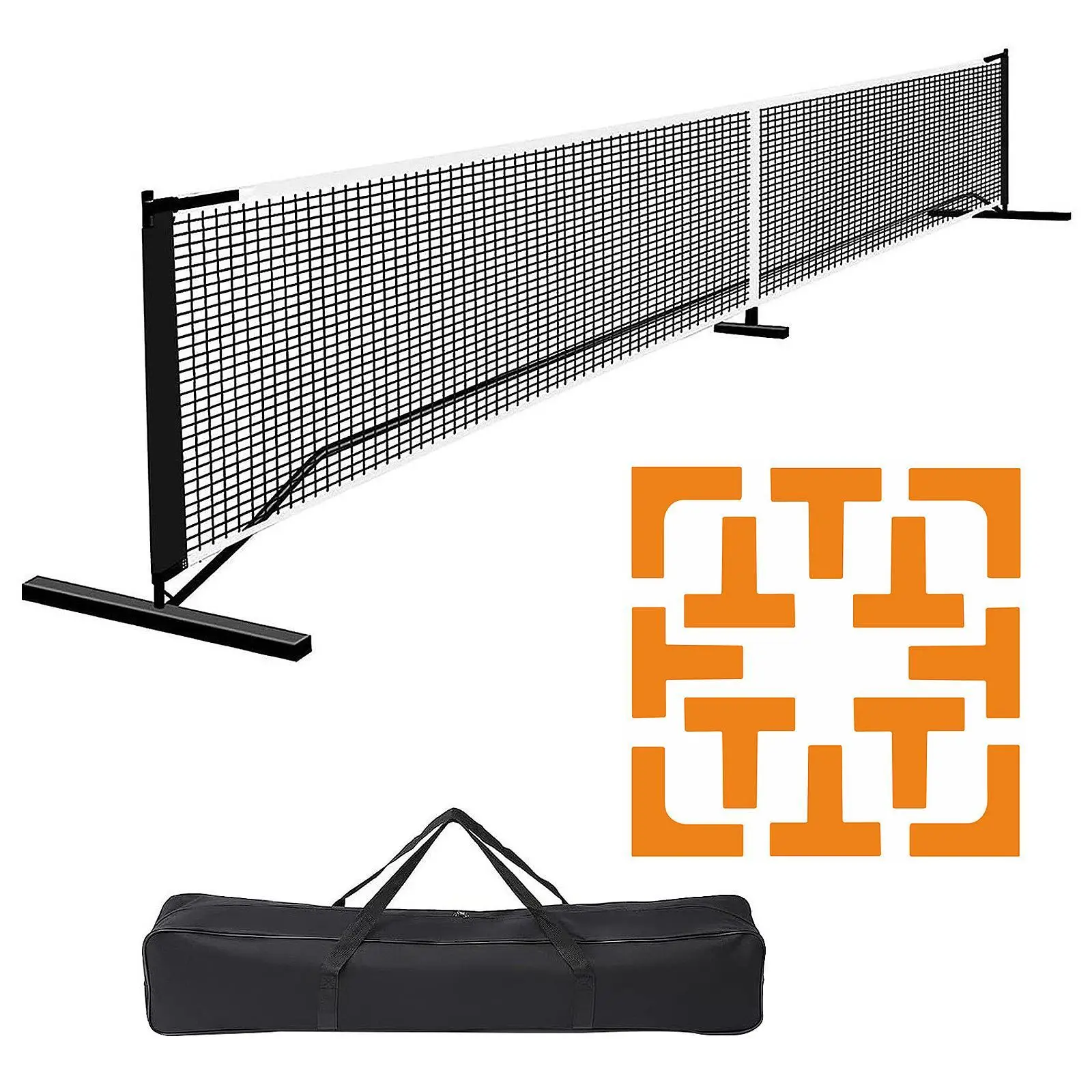 Portable Pickleball Net System Equipment with Sturdy Metal Fram Pickle Ball Game Net for Training Party Backyard Indoor Driveway