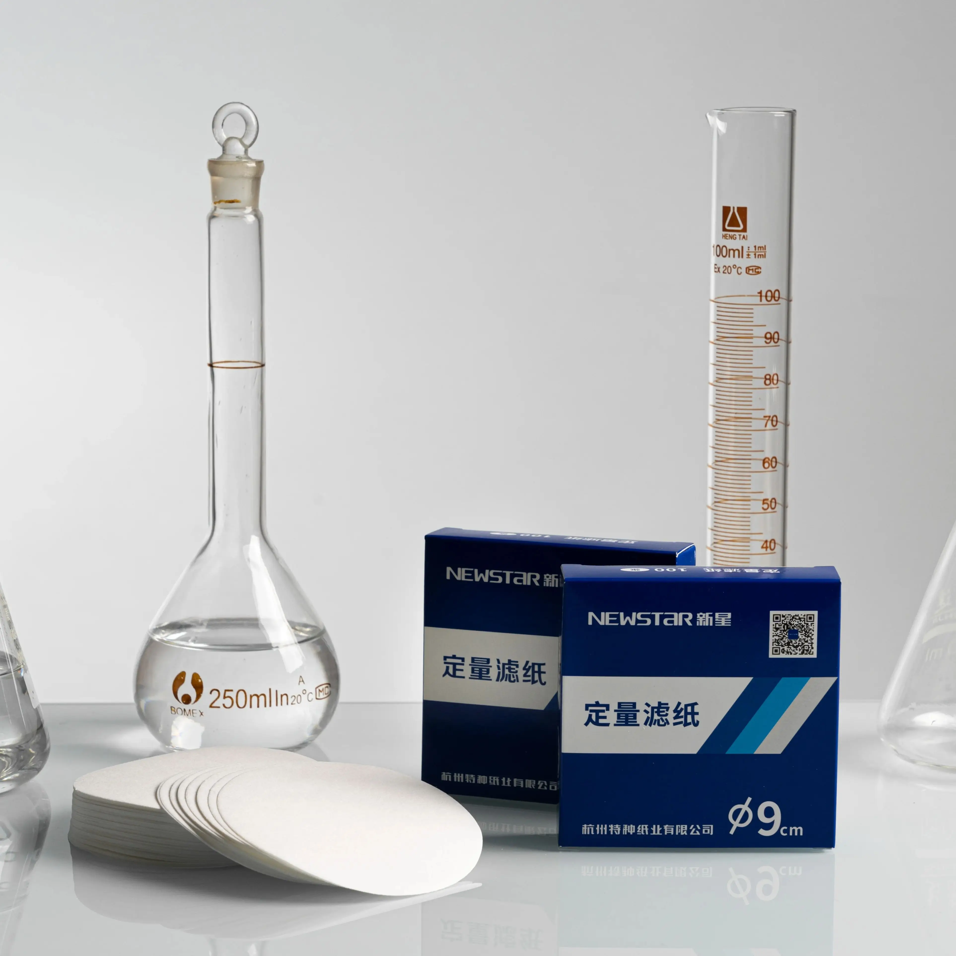 Lab Ashless Quantitative filter papers 100pcs/pack Equivalent to Double Ring Grade 201 Fast Speed 7cm 9cm 11cm  12.5cm 15cm