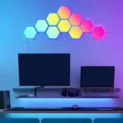 RGB Intelligent Hexagonal Wall Lamp Smart Table Lamp Color Changing Touch Lamp Ambient Night Light For Bedroom Living Room