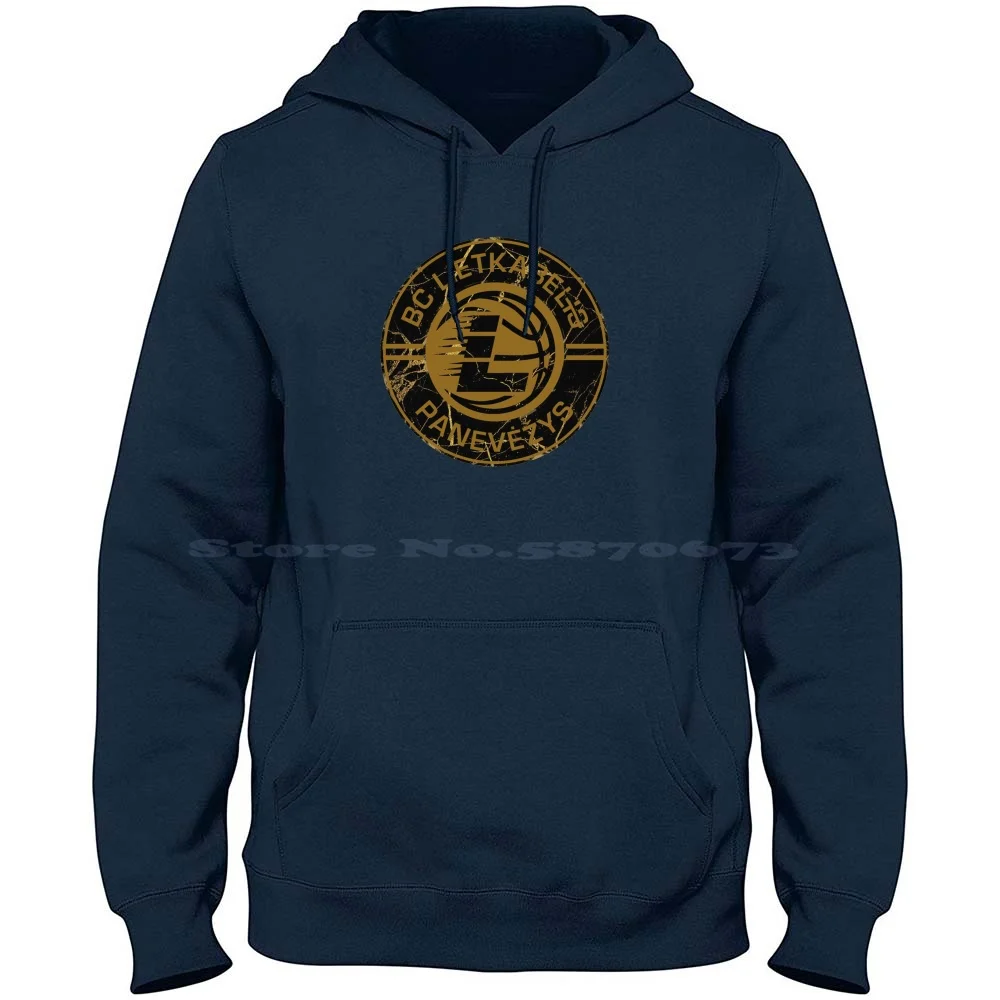 Lietkabelis Gold Marble Logo 100% Cotton Hoodie Lietuva Lkl Lietkabelis Panevezys Basketball Krepsinis Logo Atributika