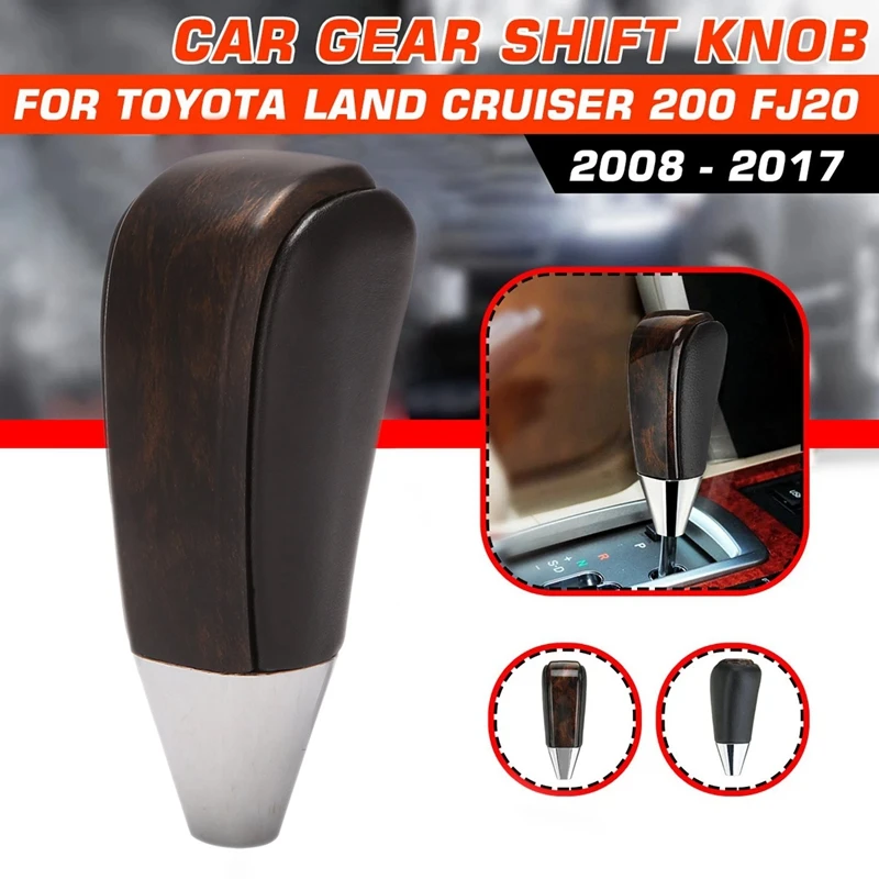 Car Automatic Gear Shift Knob Shifter Lever Dark Wood For Toyota Land Cruiser LC200 2008 - 2020