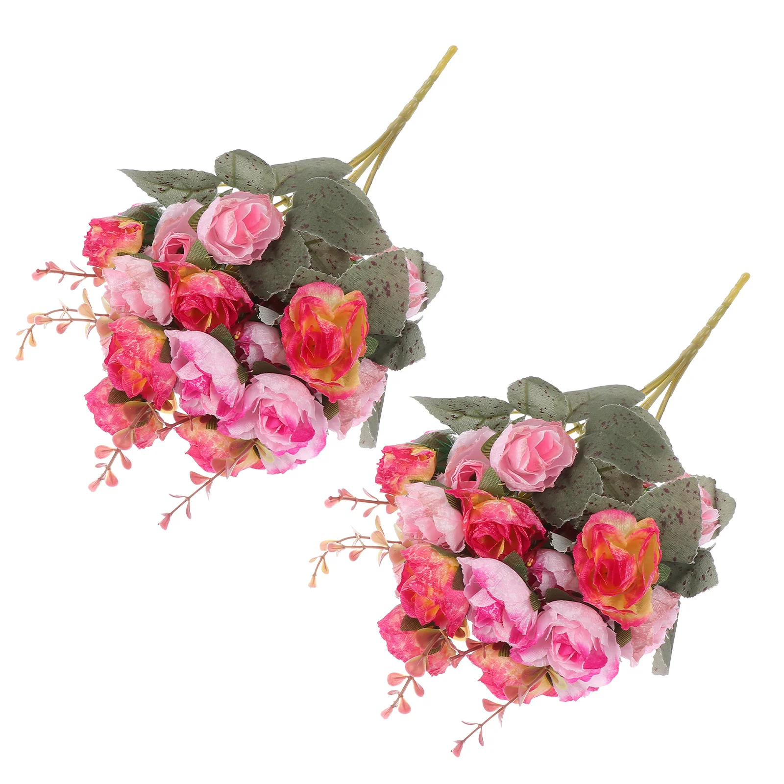 

2pcs Artificial Rose Bouquet Silk Floral Arrangement For Home Wedding Decor Simulation Flower Diy Adorn Fake Rose Faux Flower