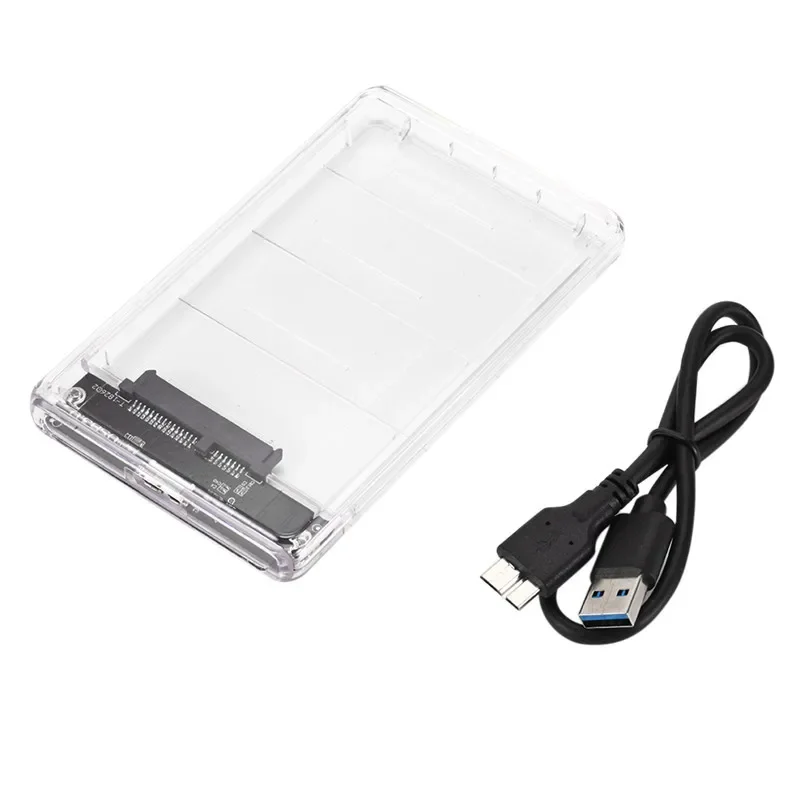 Boîtier de disque dur transparent pour ordinateur portable, SSD, ordinateur portable mécanique à semi-conducteurs, port série SATA, USB 2.5, disque dur mobile haute vitesse, 3.0 pouces