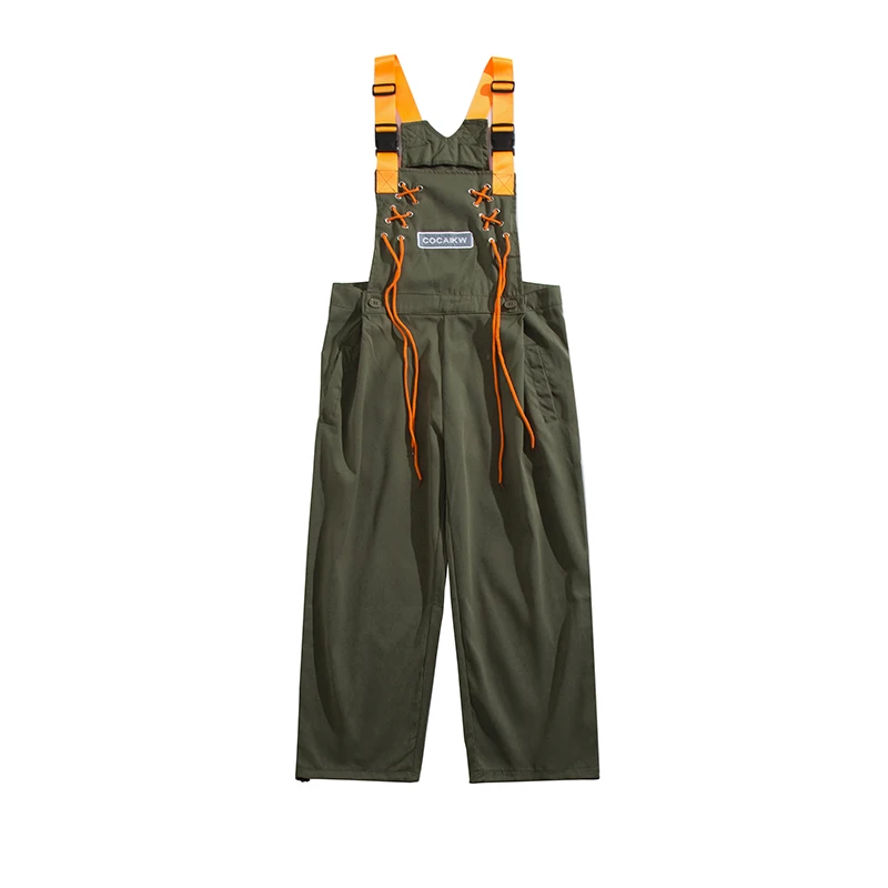 High Street Work Suit Strap Pants Men Women Loose Casual Wide Leg Sling Jumpsuit with Straps Couple Sports Straight Leg Rompers