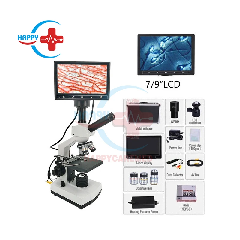 2025 HC-R069 Vet 7 inch Digital Biological Microscope Camera Semen Ovulation Observation Monocular Microscope