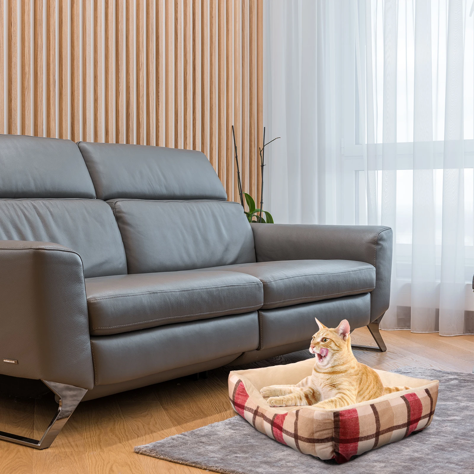 

Christmas Style Pet Nest Cotton Cat Dog Warm Sleeping Bed Comfortable Small Dog Kennel Christmas Style Cat