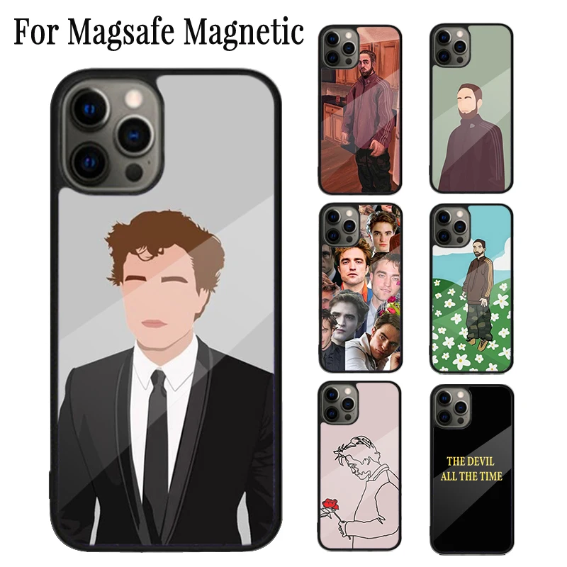 Robert Pattinson Magnetic Phone Case Coque For iPhone 16 15 14 Plus 13 12 Mini 11 Pro Max Magsafe Wireless Charging Cover