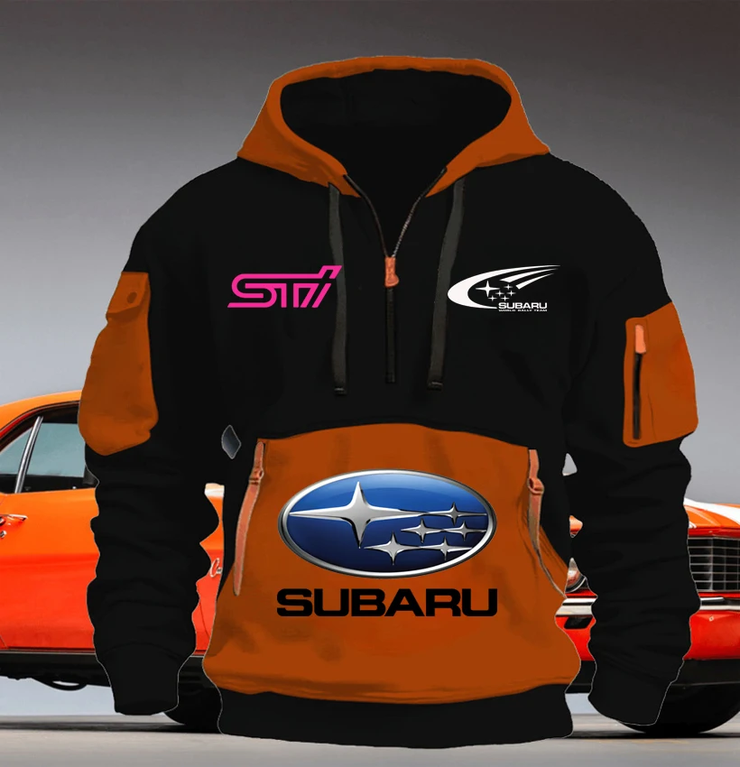 SUBARU racing suit 2025 new men's fleece hoodie youthful trend loose fitting pullover multi pocket casual sports sweatshirt s-5X - Image 6