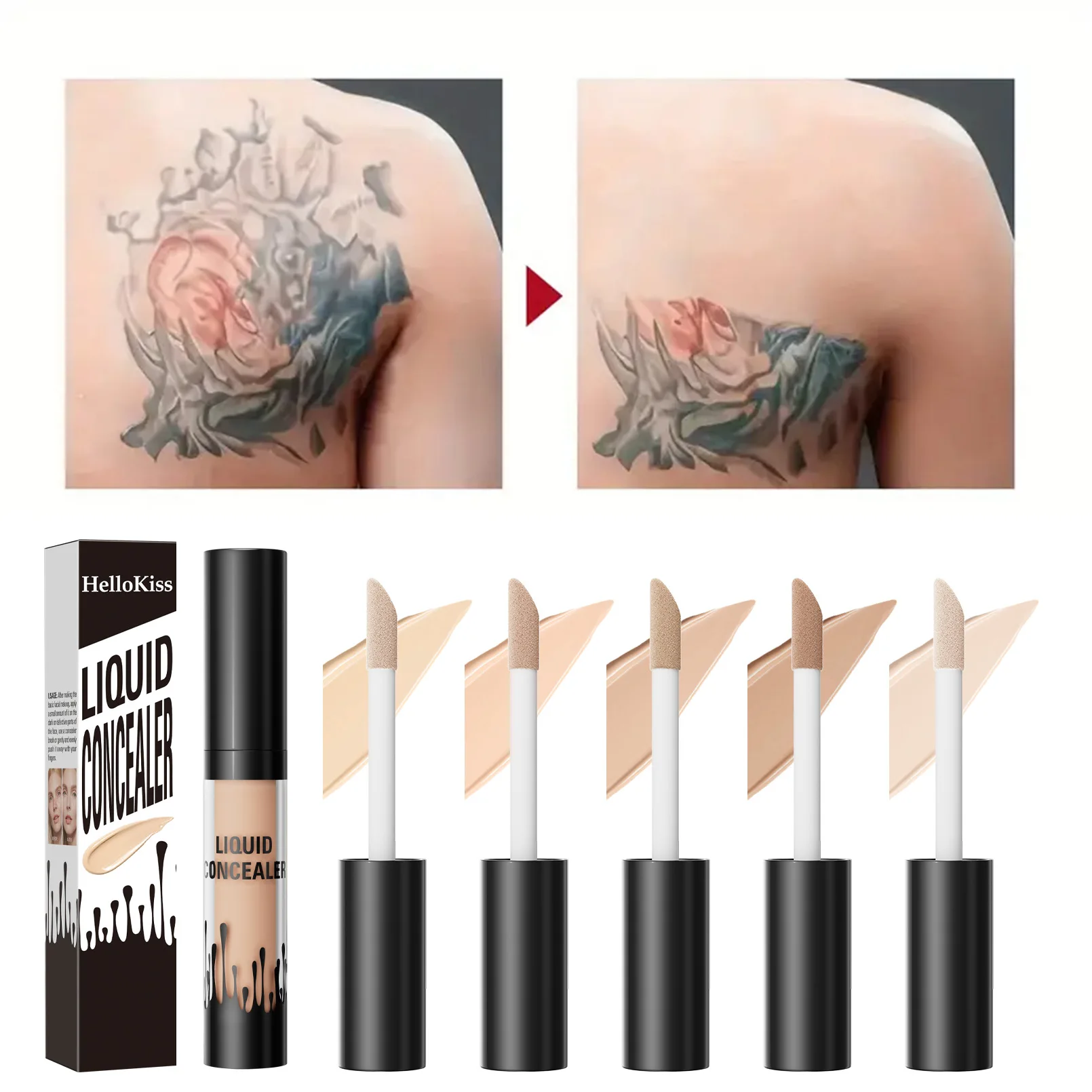 

Covers Dark Circles Acne Scars Concealer Liquid Tattoo Spots Brightening 3D Hydrating Concealer Pen for Natural Glow