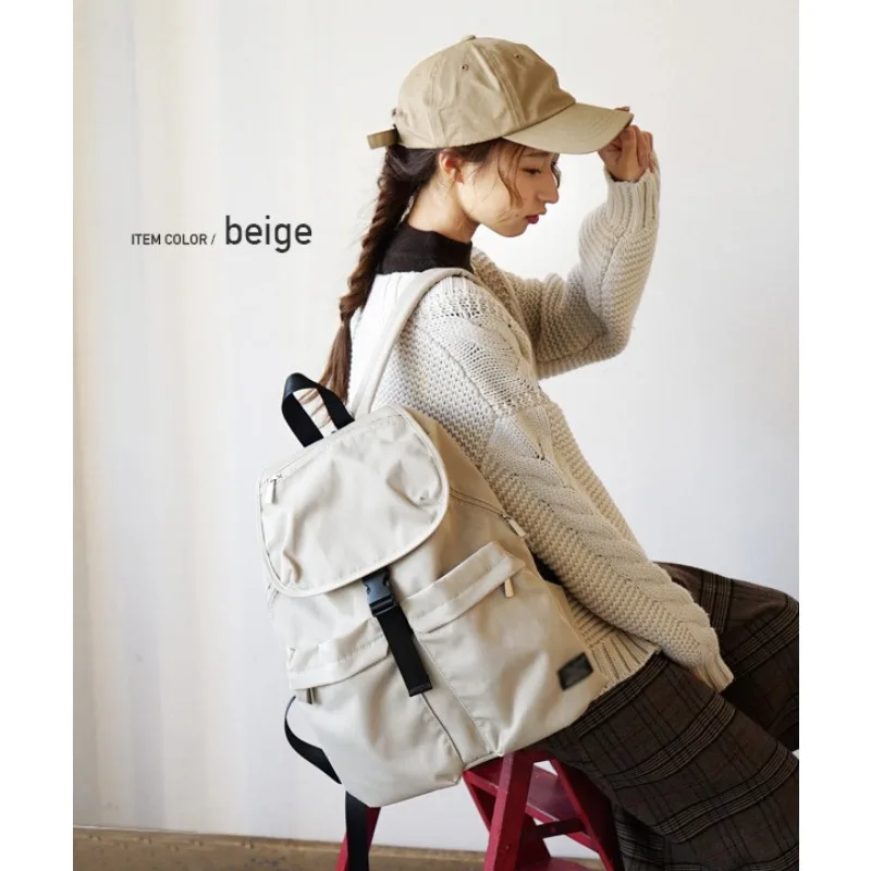 Mochila escolar impermeável de grande capacidade para mulheres, mochila com zíper suave, menina adolescentes, casual, premium, monocromática