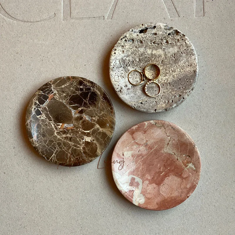 

Internet celebrity blogger French tray jewelry plate Korean ins light luxury plate silent marble decoration customization