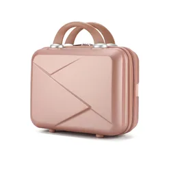 New 14 Inch khaki/Pink/Silver/Black Small Women Travel Suitcase Luggage Compressive Material Size:30-15-23cm