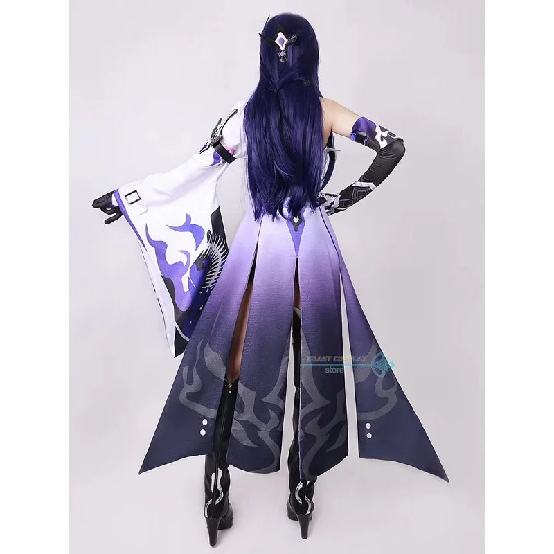 Juego de Cosplay de Acheron para mujer, juego de rol de Honkai Star Rail, traje de Cosplay de Acheron, vestido, peluca, zapatos, conjunto completo, ropa de fiesta de Carnaval