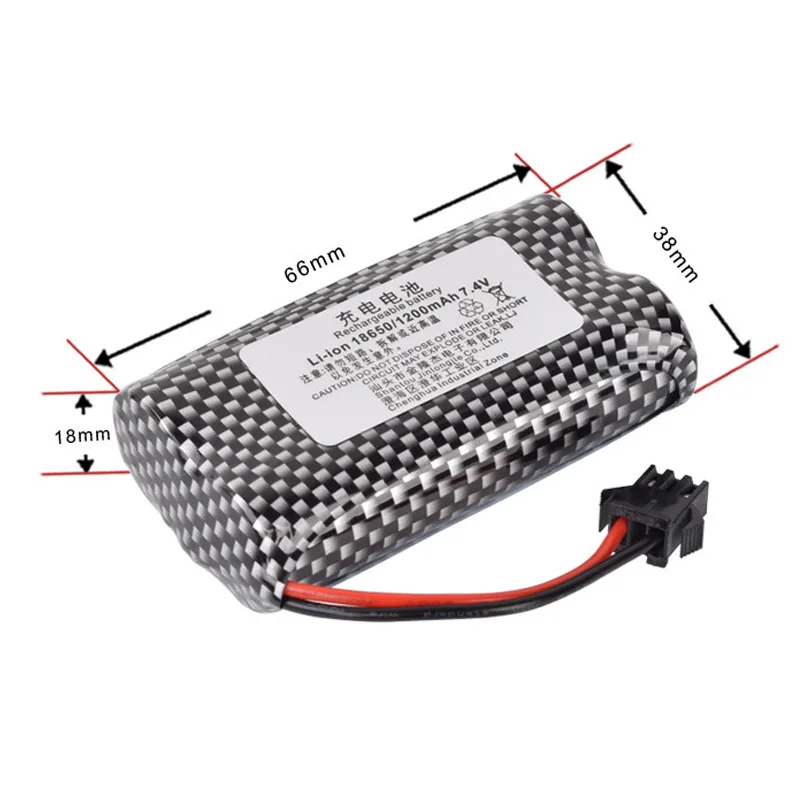 7.4v 1200mAh akumulator litowo-jonowy SM-3P 2 kable wtyczka z ładowarką do zegarka wykrywanie gestów Twisted R/C samochód kaskaderski 18650 7.4v