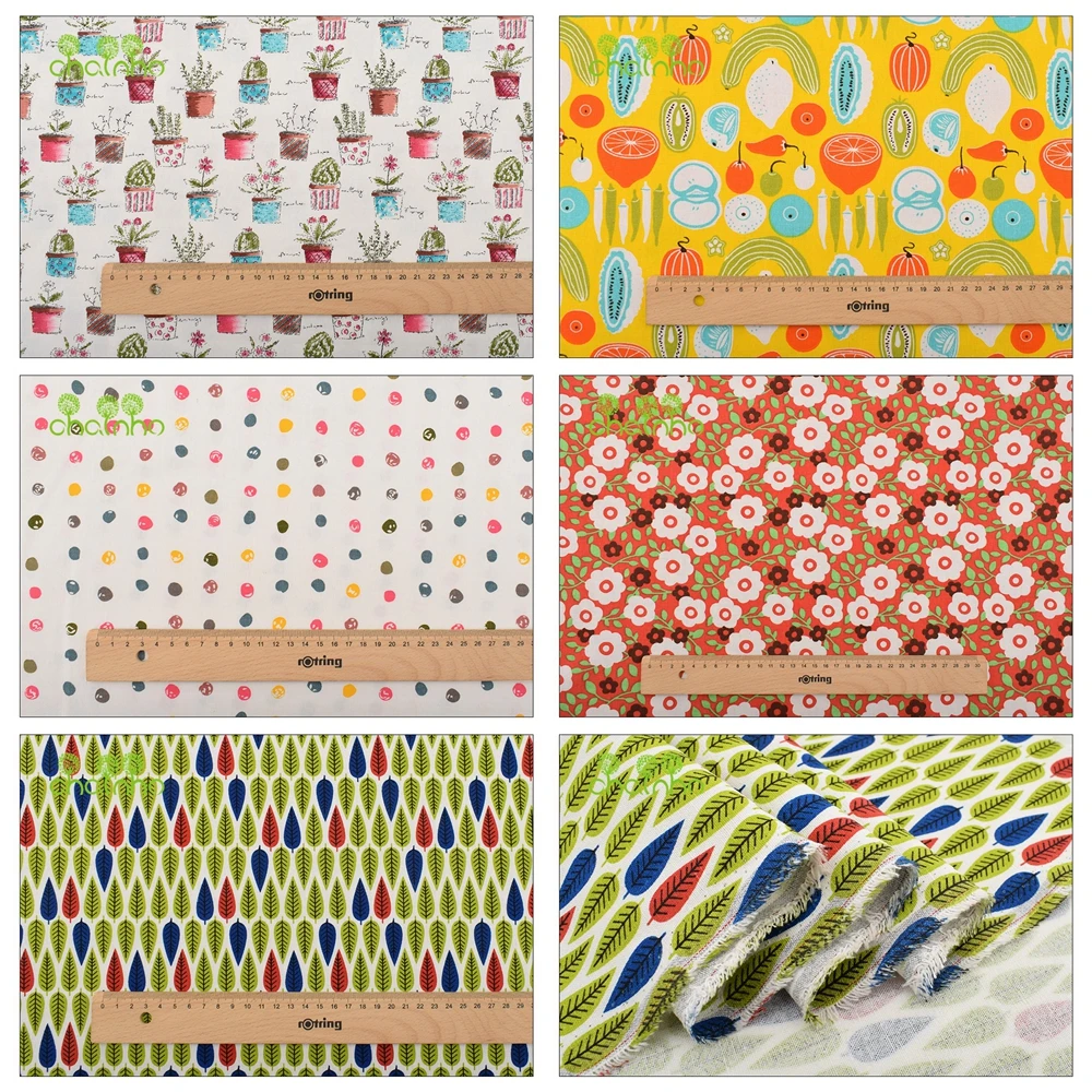 Sewing Geotextile Fabric - Chainho,Printed Cotton Linen Fabric,DIY Quilting Sewing