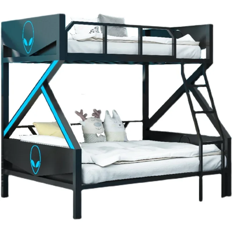 Hotel School Iron Frame Bunk Bed E-sports Lantern Smart Bed High And Low Bed Lit Bedroom Furniture Luxury