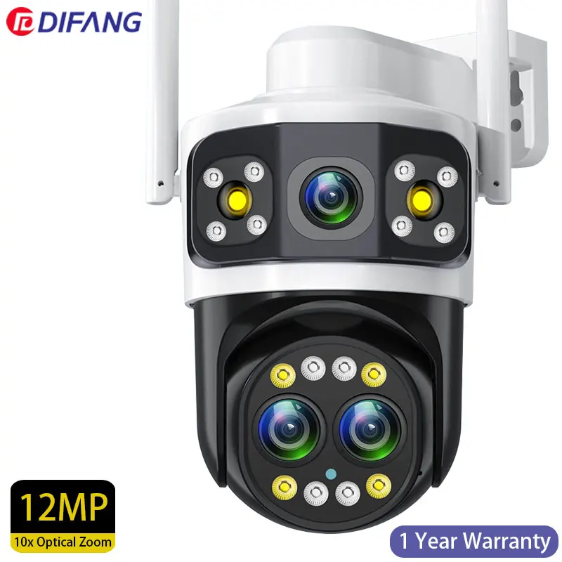 

DIFANG 12MP Triple Lens PTZ WiFi IP Surveillance Camera Security Camera CCTV Waterproof Panoramic Outdoor Home 10x Optical Zoom