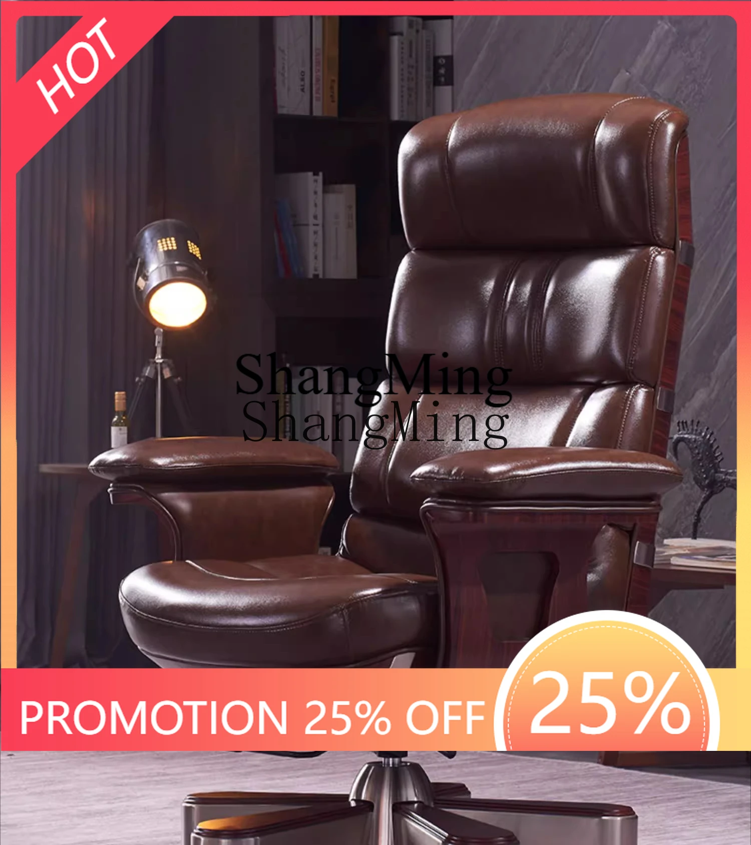 CL  solid wood leather high-back luxury computer chair comfortable sedentary office chair