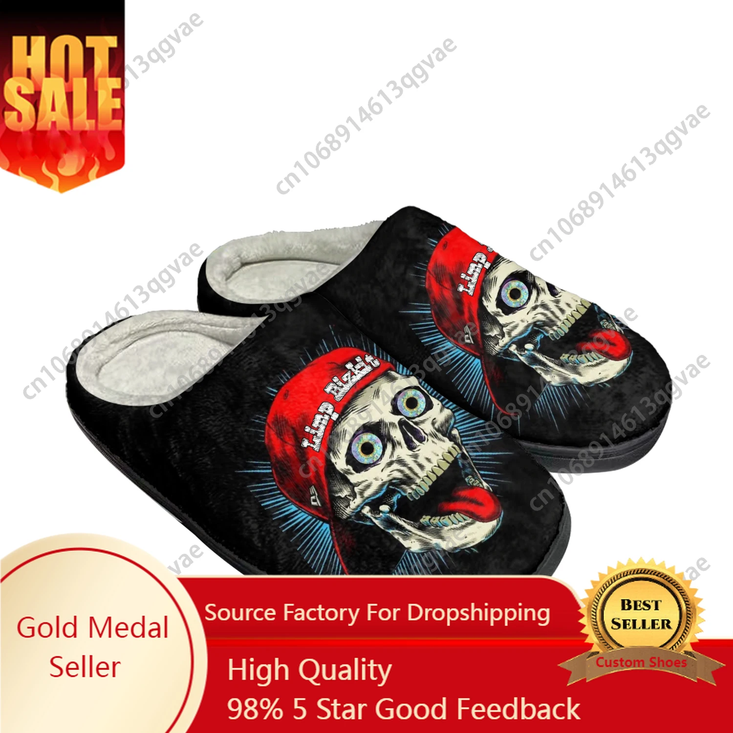 

Limp Bizkit American Metal Rock Band Home Cotton Slippers Mens Womens Teenager Plush Bedroom Keep Warm Shoes Custom Made Slipper