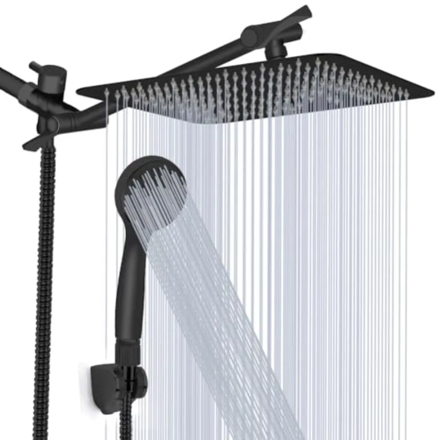 

Shower Head '' High Pressure Rafall Shower Head/Handheld Showerhead Combo with 11" Extension Arm Anti-leak Shower Head with Hol