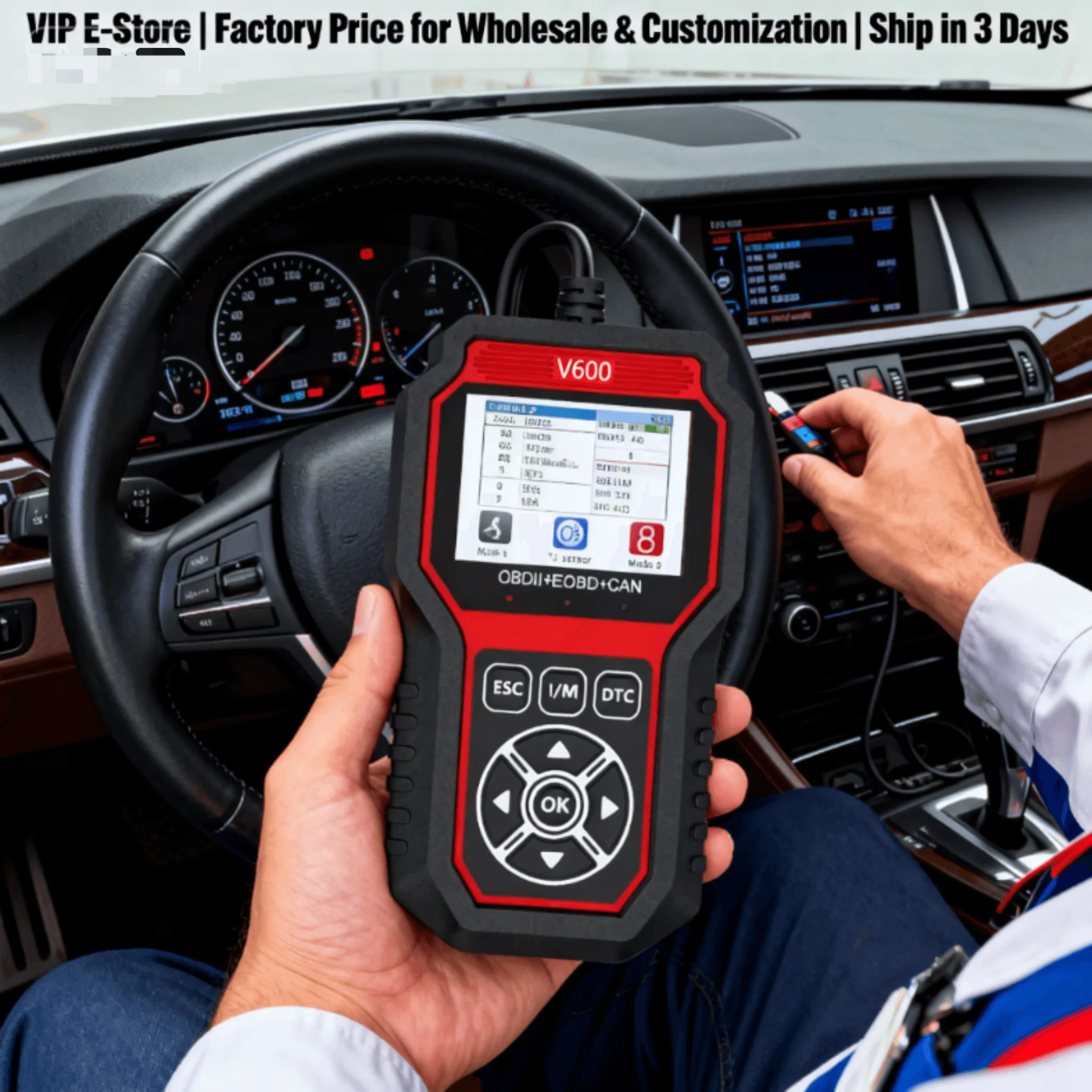 

V600 DTC Lookup Fault Code Автомобильный диагностический инструмент Профессиональное обнаружение напряжения аккумулятора Диагностический датчик кислорода Тестовый сканер OBD2