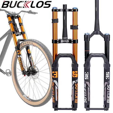 BUCKLOS 27.5 29 DH 포크 15*110 쓰루 액슬 다운힐 자전거 포크 에어 서스펜션 산악 자전거 포크 테이퍼드 튜브 AM MTB 포크
