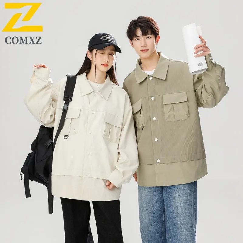 

COMXZ 2025 Couple Coat New Youth Popular Streetwear Workwear Jacket Top Waterproof Windproof lightweight breathable windbreaker
