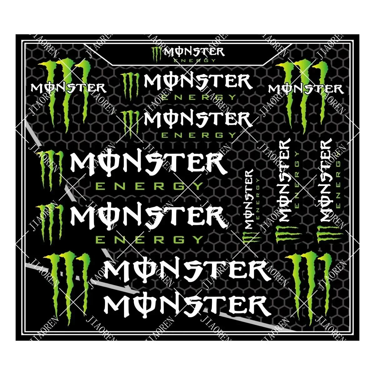 Pegatina reflectante Monster Energy, logotipo de motocicleta, tanque, casco, bicicleta, coche