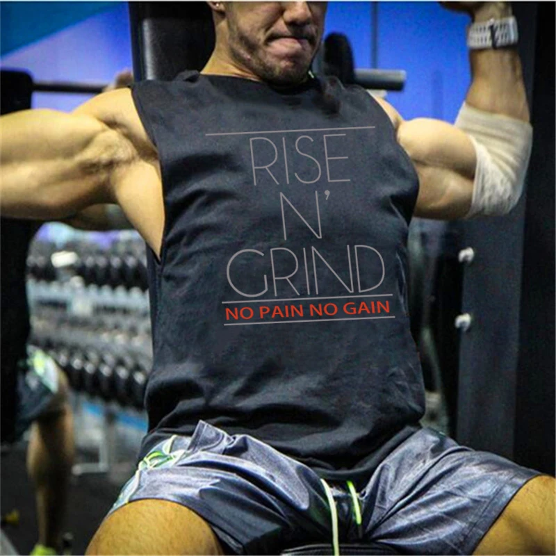 Gym Bodybuilding Running Sport Tank Tops Summer Cotton Sleeveless Absorb Sweat T-shirts Mens Fitness Workout Muscle Casual Vests