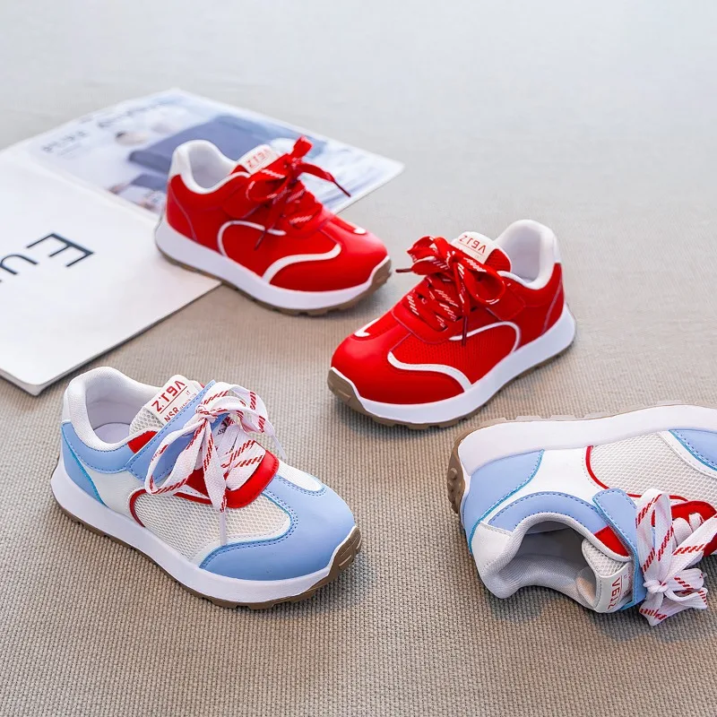 

Детские повседневные спортивные кроссовки на липучках, универсальные, с круглым носком, зимние, новые, для девочек, 2026, с мягкой подошвой